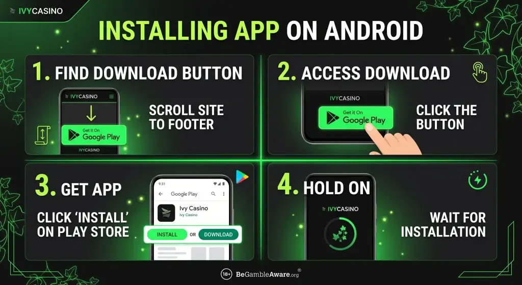 Casino Ivy Android app download page available through the Google Play Store.