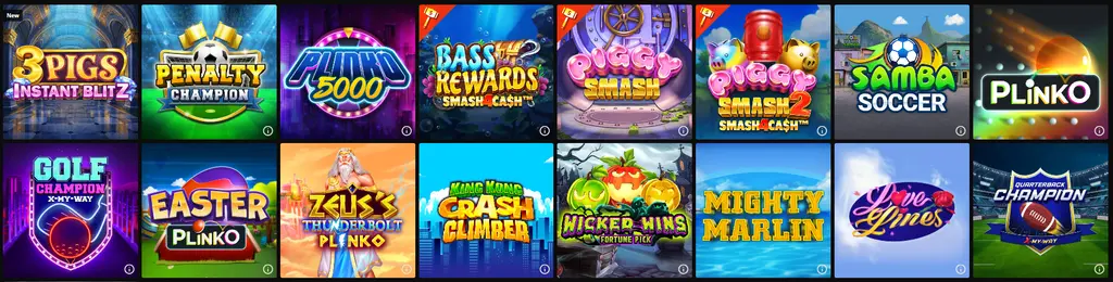 Ivy Online Casino page showcasing Quick Win casino games.