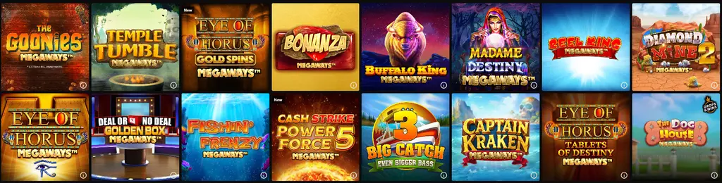 Online Casino Ivy Megaways games catalogue with high-number betways slots.